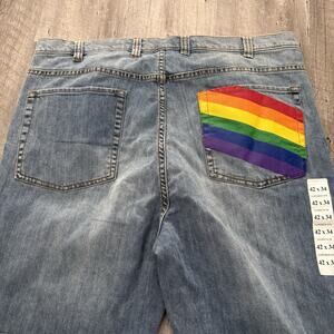 True Nation by DXL Wild Pride Jeans Mens 42x34 Tapered Fit Distressed Denim NEW